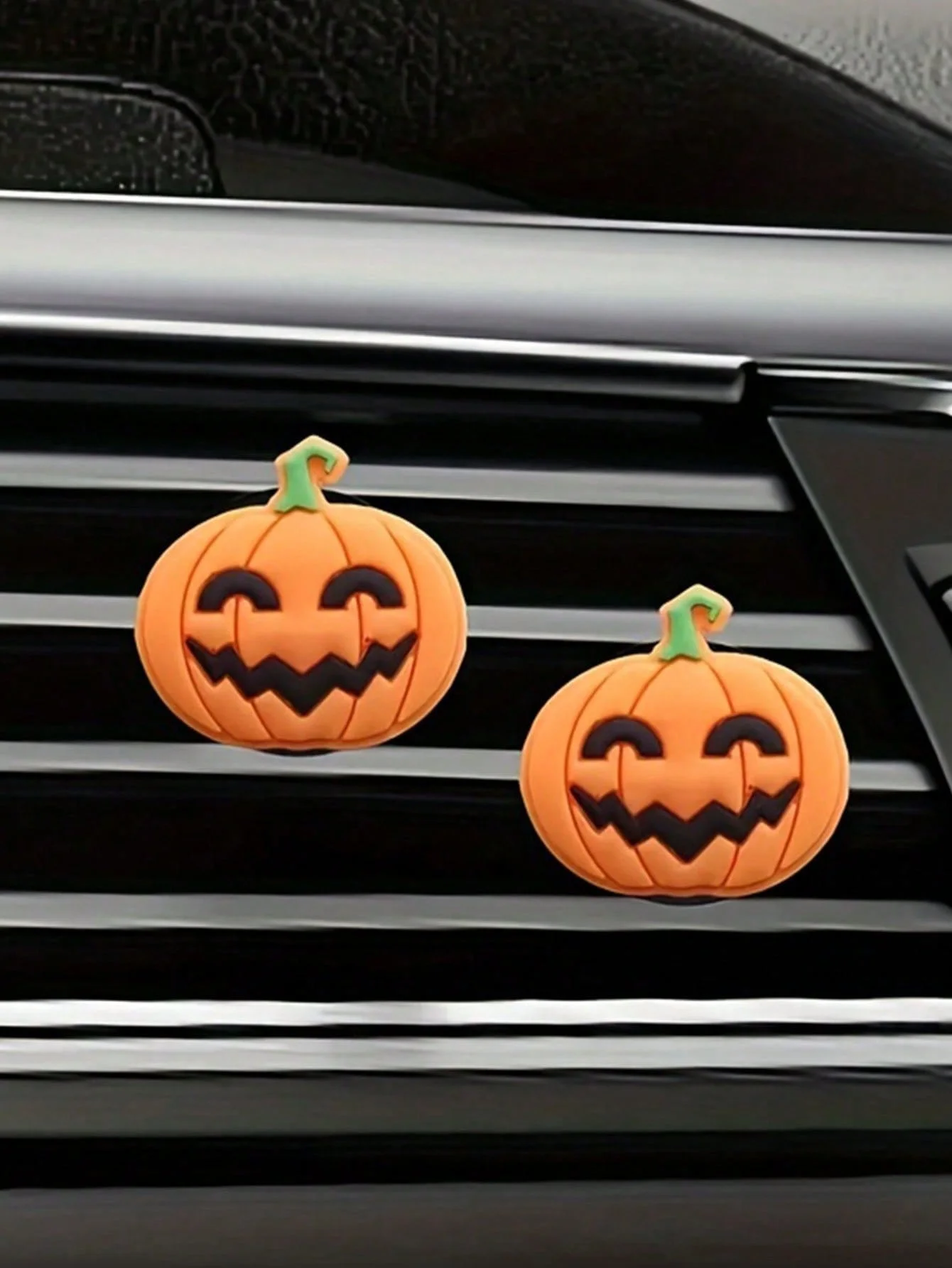 Decoração de ventilação de carro, clipe de fragrância de ventilação em forma de abóbora, contém perfume de carro (mantém o ar interior fresco), elegante, adequado para carro