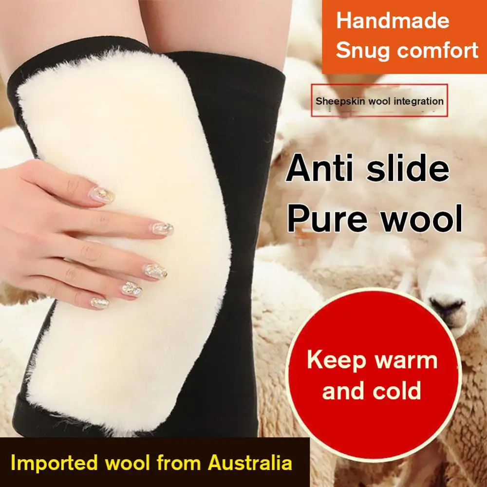 2023 Winter Wool Knee Pads Unisex Cashmere Knee Warmers Prevent Arthritis Keep Warm Knee Protector Thick Cotton Kneepad