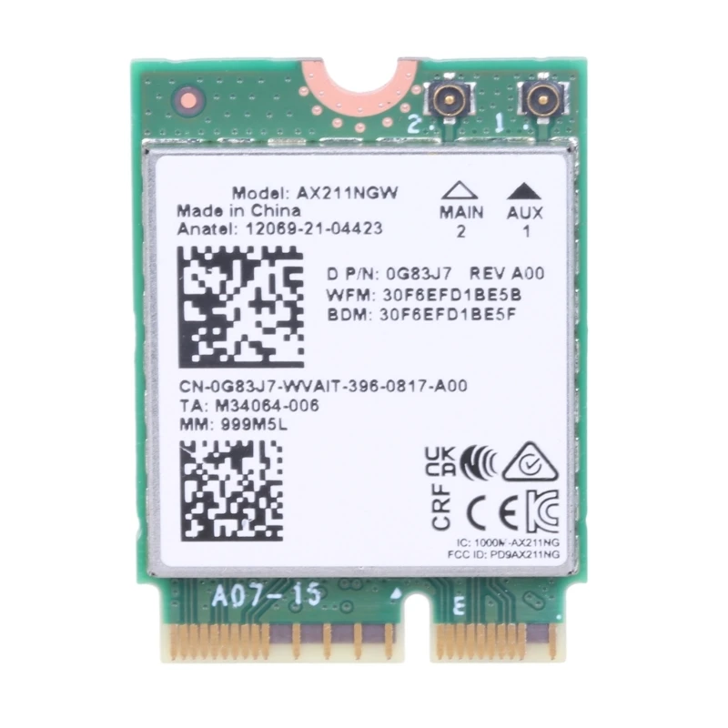 WiFi6E AX211NGW Wireless Card AX211NGW CNVio2 Bluetoothcompatible 5.3 2.4/5/6G Dropship