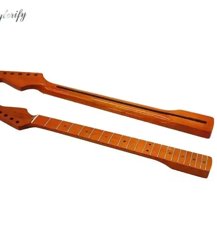 

21-fret one-piece electric guitar sunburst-finished neck 5.6" wide with maple 6-string gloss-finished neck guitar modification p