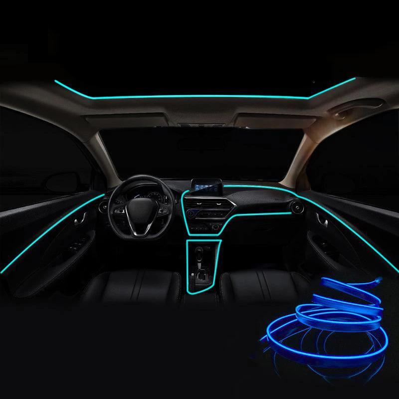 Car Interior LED Decorative EL Wiring Neon Strip 300CM Flexible DIY Ambient Light Perfect Gift for Car Enthusiasts