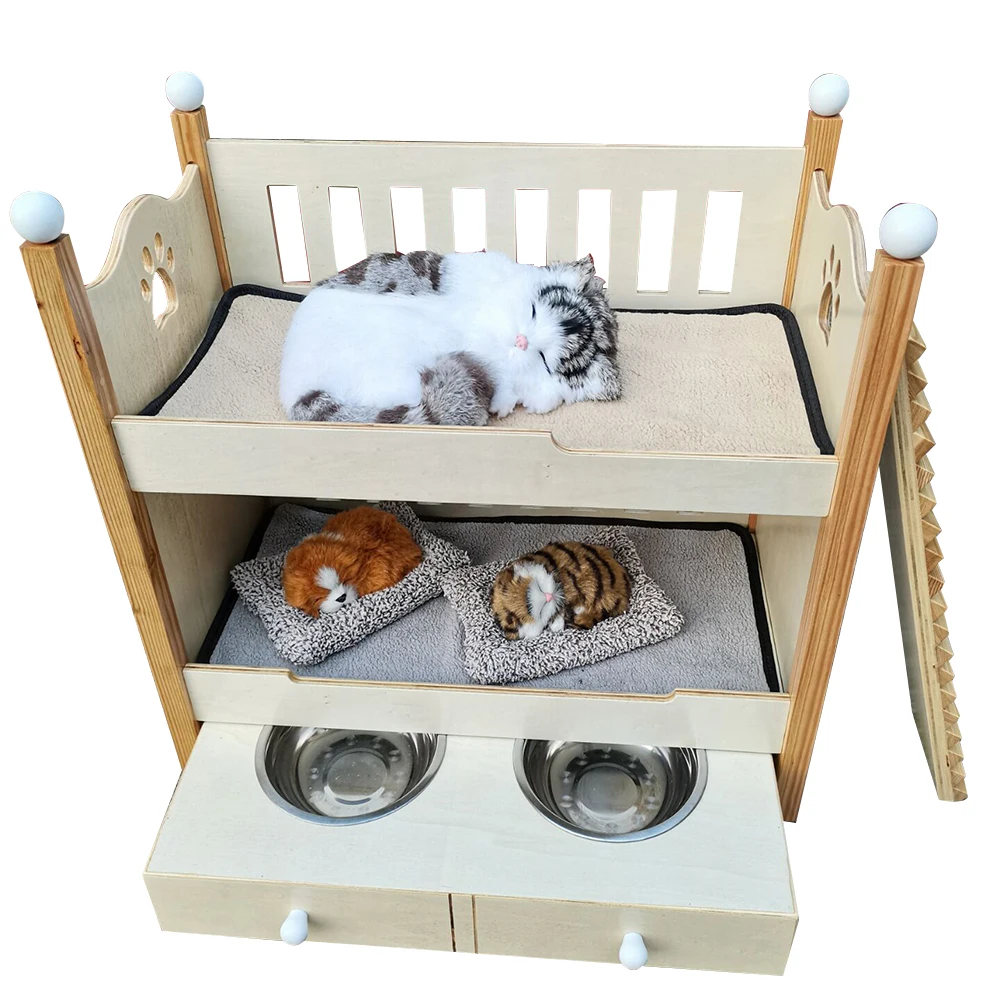 Multiple hot selling pet furniture wooden pet bunk bed for cat dog