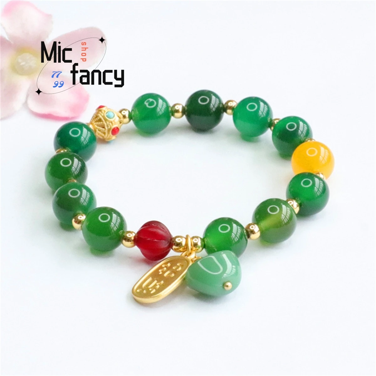 

Natural Authentic Green Chalcedony Agate Gold Tassel Bracelet Small Brand Exquisite Lady Sweet Romantic Charm Fashion Jewelry