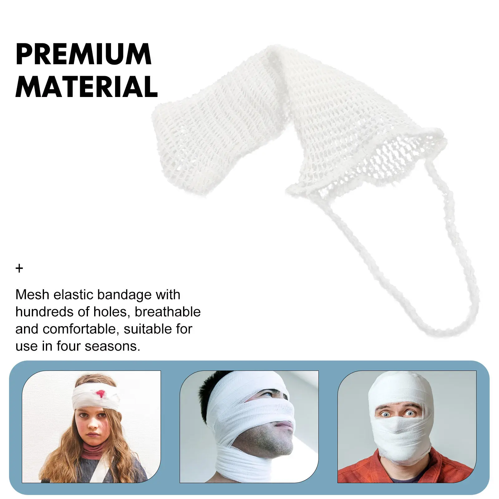 50Pcs Elastic Bandage Net Hats Headgear White for Adults Children Lightweight Breathable Surgical Supplies