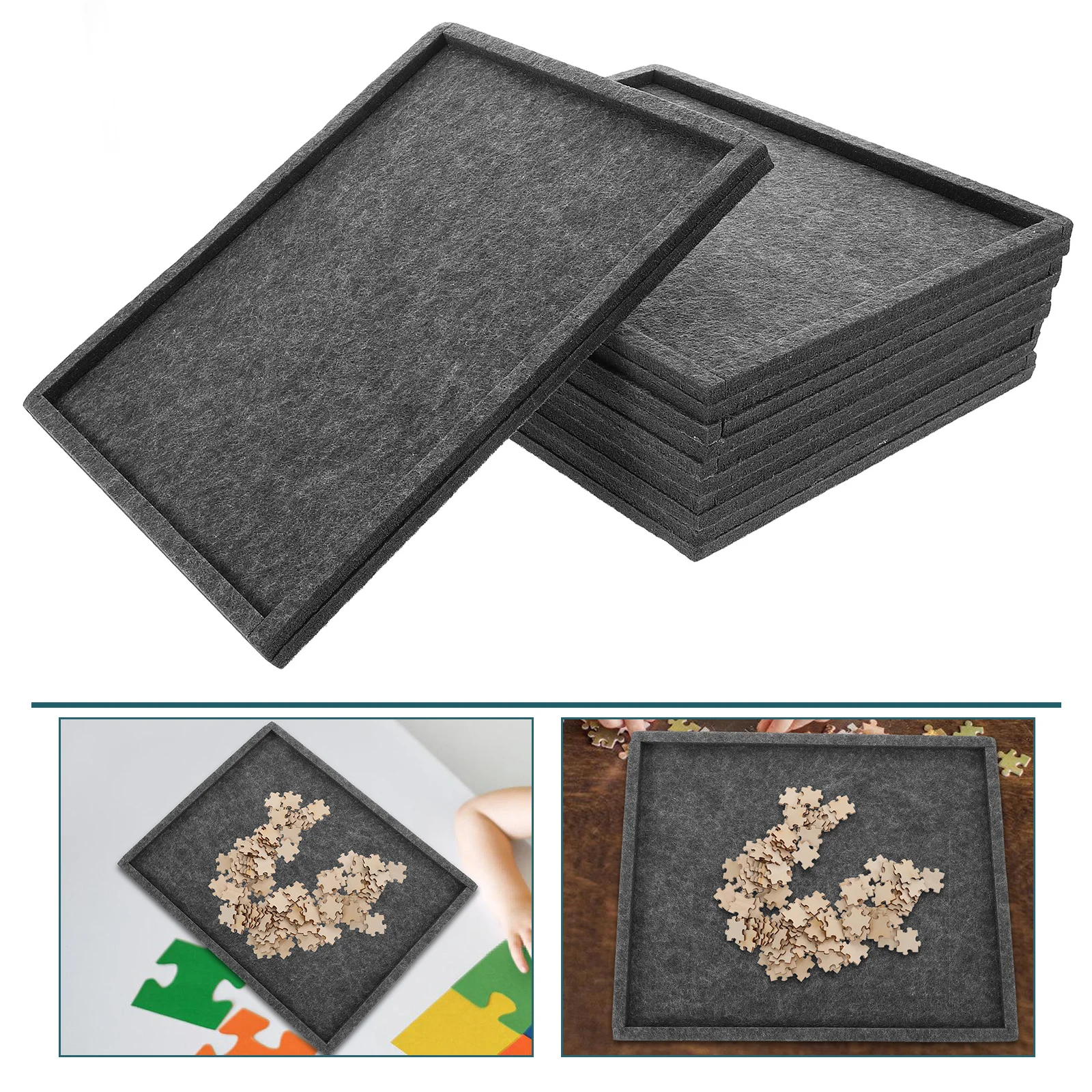 

Puzzle Piece Plate Puzzles Felt Trays Sorting Block Organizer Multifunctional Reusable Multipurpose Storage for