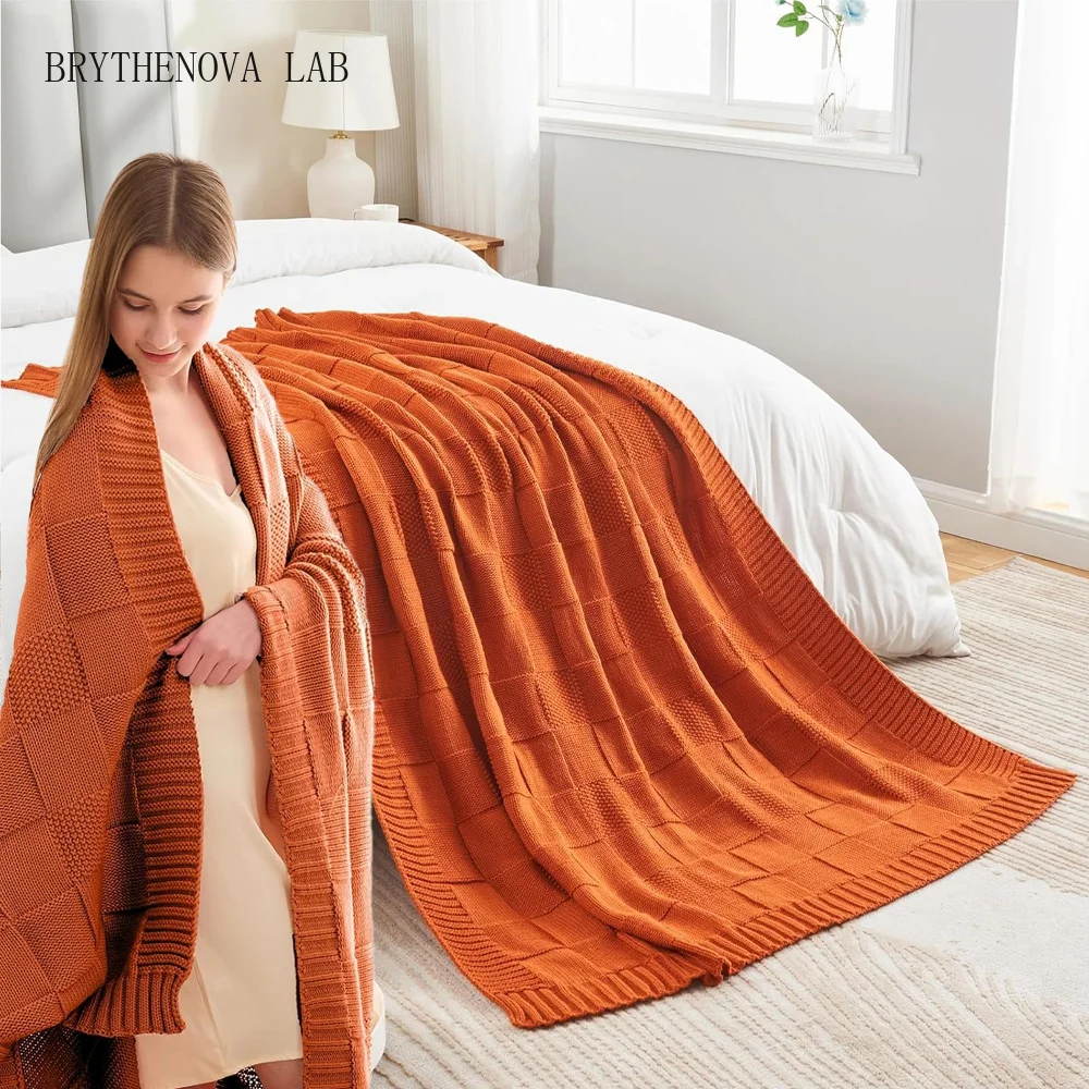 Boho Throw Blankets Solid Color Plaid Textured Knitted Blankets Vintage Chunky Luxury Throw Bedspread Covers Manta Para Sofá 담요