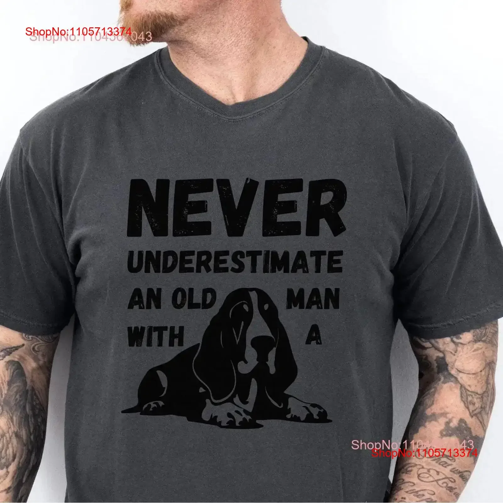 Basset Hound T Shirt mom for Lover Dog Dad vintage Washed Top For Everyday Wear Unisex Breathable Stretched Slightly graphic