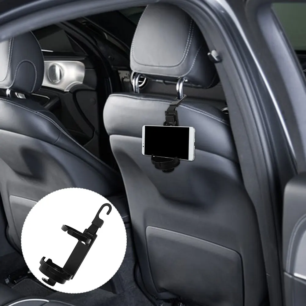 

2Pcs Car Seat Back Hooks Cup Holders Rear Storage Phone Support Black PP Material Easy Install Accessories Organizers Car Cup