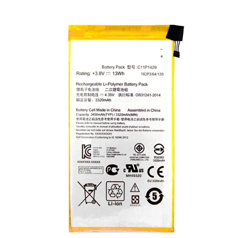 Совершенно новый аккумулятор C11P1429 3450 мАч для ASUS ZENPAD C 7.0 c7.0 Z170MG Z710CG Z710C P01Z P01Y Z170C, аккумулятор для телефона