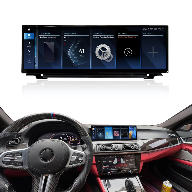 14.9 Inch AUTO GPS Navigation 5 Series F10 F11 Carplay Android Car Accessories DSP Dashboard CIC NBT System