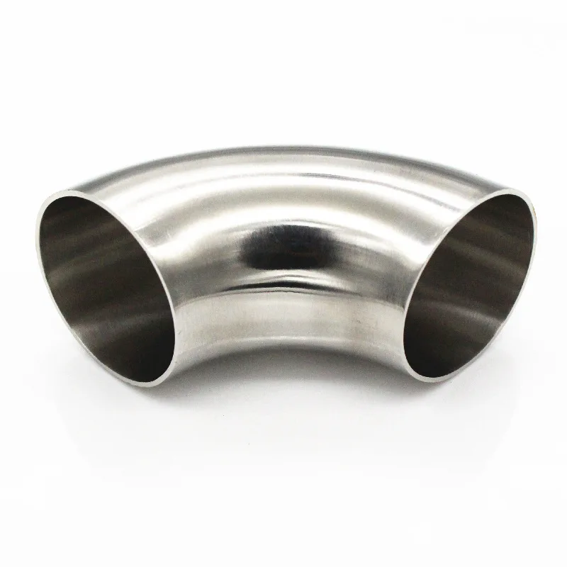 304 Stainless Steel 90 Degree Sanitary Elbow Mirror Polished Inside Outside Weld Pipe Fitting Water Tube Connector OD19-OD89