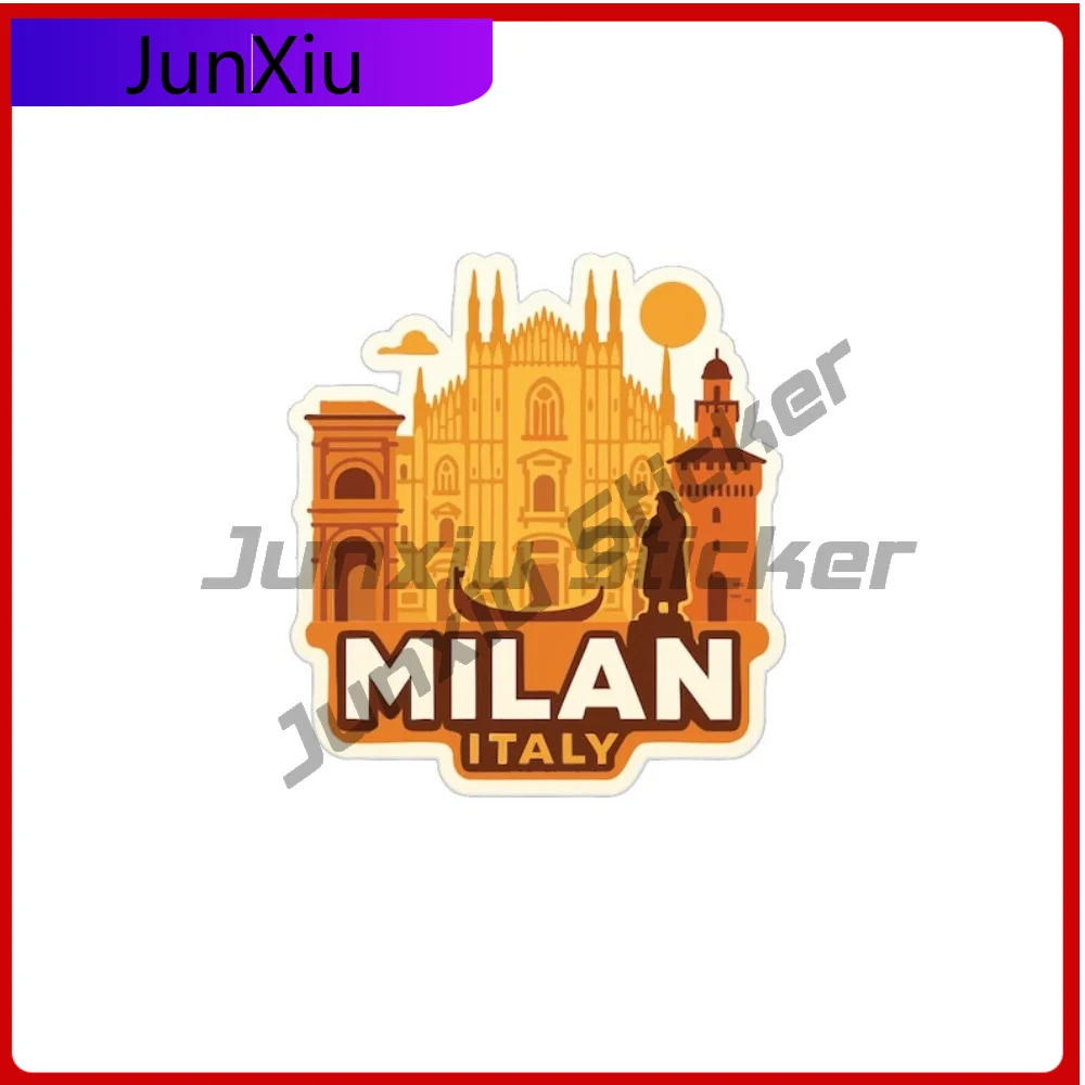 

Milan Italy Travel Sticker Vinyl Decal Camper Decals Accessories Umper Truck Pickup Camper Stickers For Rv Car Decoration Ebike