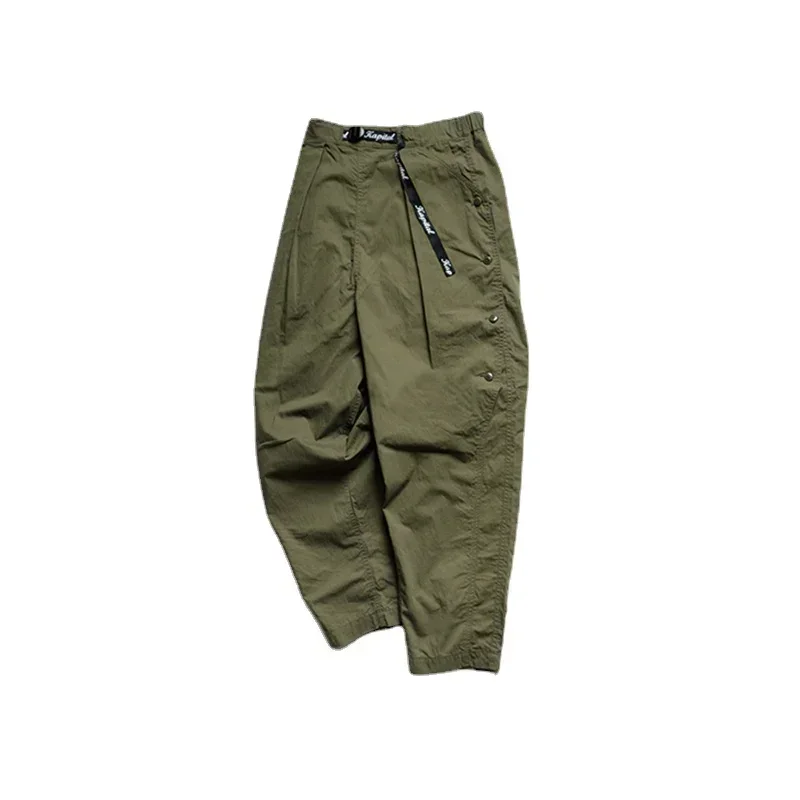 21SS KAPITAL Hirata and Hiroshi Japanese Trend Loose Tapered Army Green Casual Pants for Men High Street