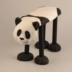 Nordic Creative Solid Wood Handcarved Baby Animal Stool Customized Home Entrance Shoe Changing Bench Nursery Seat