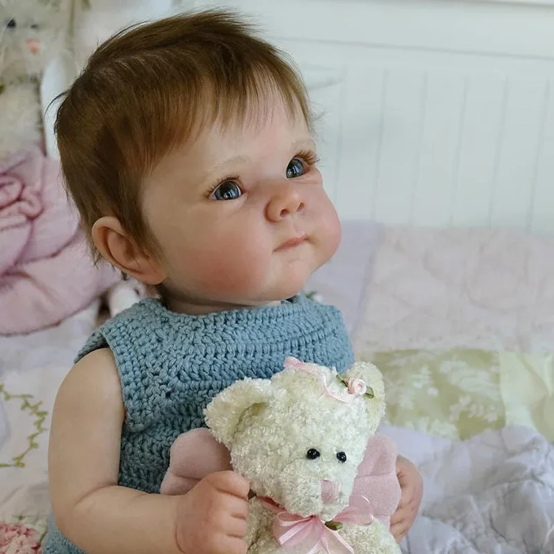 Boneca bebê reborn de silicone, corpo inteiro de 18 polegadas, bettie, bebê realista, múltiplas camadas, pintura de pele 3d com veias visíveis, bebe reborn