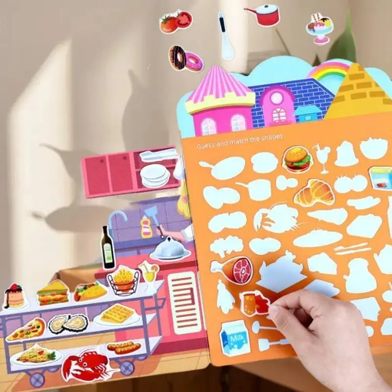 Herbruikbare draagbare DIY Jelly Sticker Busy Book met meerdere thema's voor kinderen.