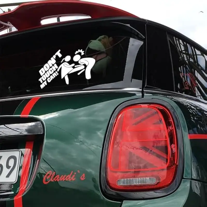 2 قطعة لا تلمس سيارتي ملصق مضحك لسيارة ملصق حائط من الفينيل نافذة شاحنة سيارة الوفير ملصق دراجة نارية #4