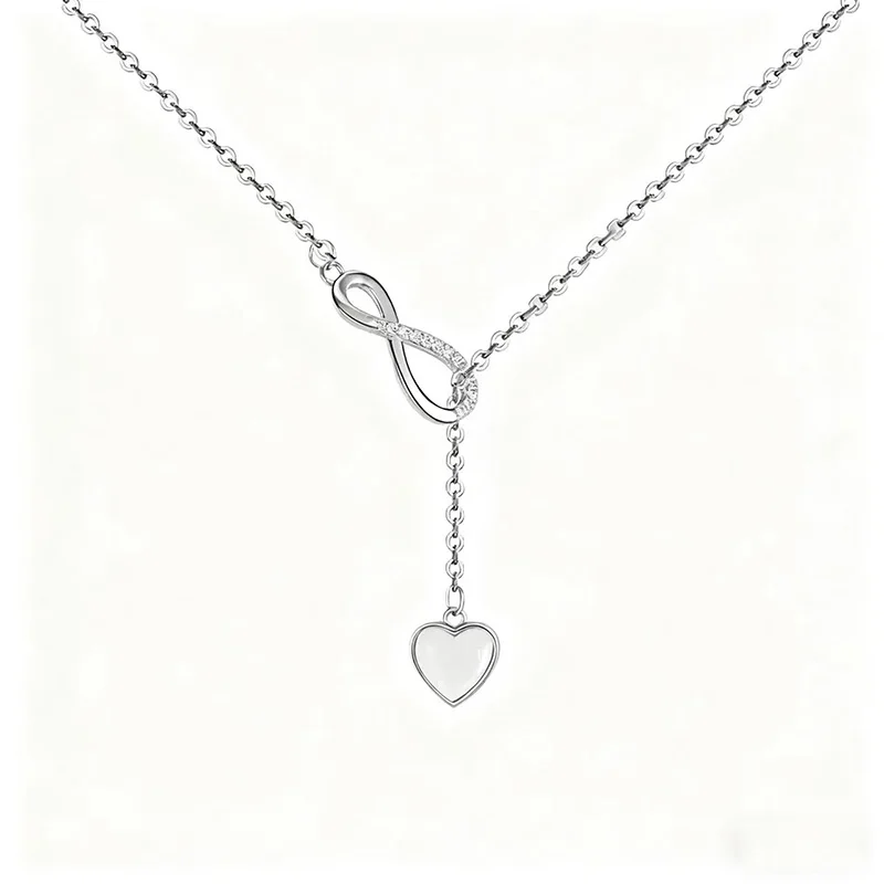 

925 Silver Infinity Heart Necklace Unique Stylish Skin-Friendly Daily & Special Occasions Valentine's Gift for Girlfriend