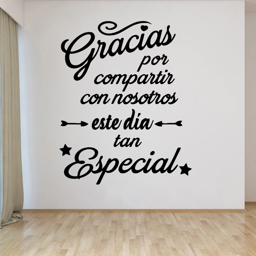 1 pc Spanish phrase Wallsticker Vinyl Wall Sticker Home Decor Stickers for kids room Background Wall Art Decal Drop Shipping