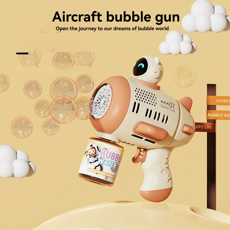 Pistolet à bulles pour enfants, ventilateur d'astronaute d'abeille, Super grande Machine à bulles de sept couleurs, jouet multi-trous à main en été