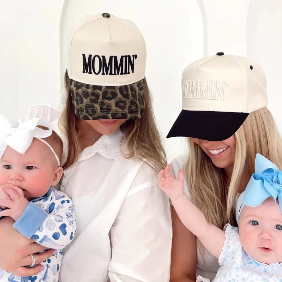 MOMMIN MAMA DAD Outdoor 3D Embroidery Cotton Retro Women