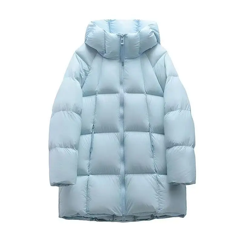Cotton Jacket Puff Soft 2025 New Cotton Jacket Cotton Medium Long Cotton Jacket Women's Hooded Coat Thick Cotton Jacket Solid