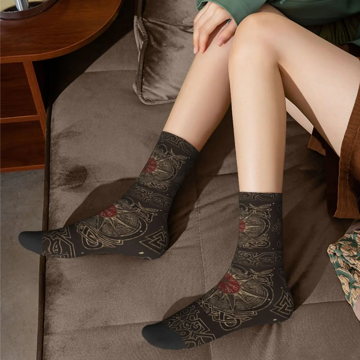 Vegvisir Viking Socks calzini Casual Mystic Symbol da donna da uomo primavera estate autunno inverno calzini a tubo centrale regali