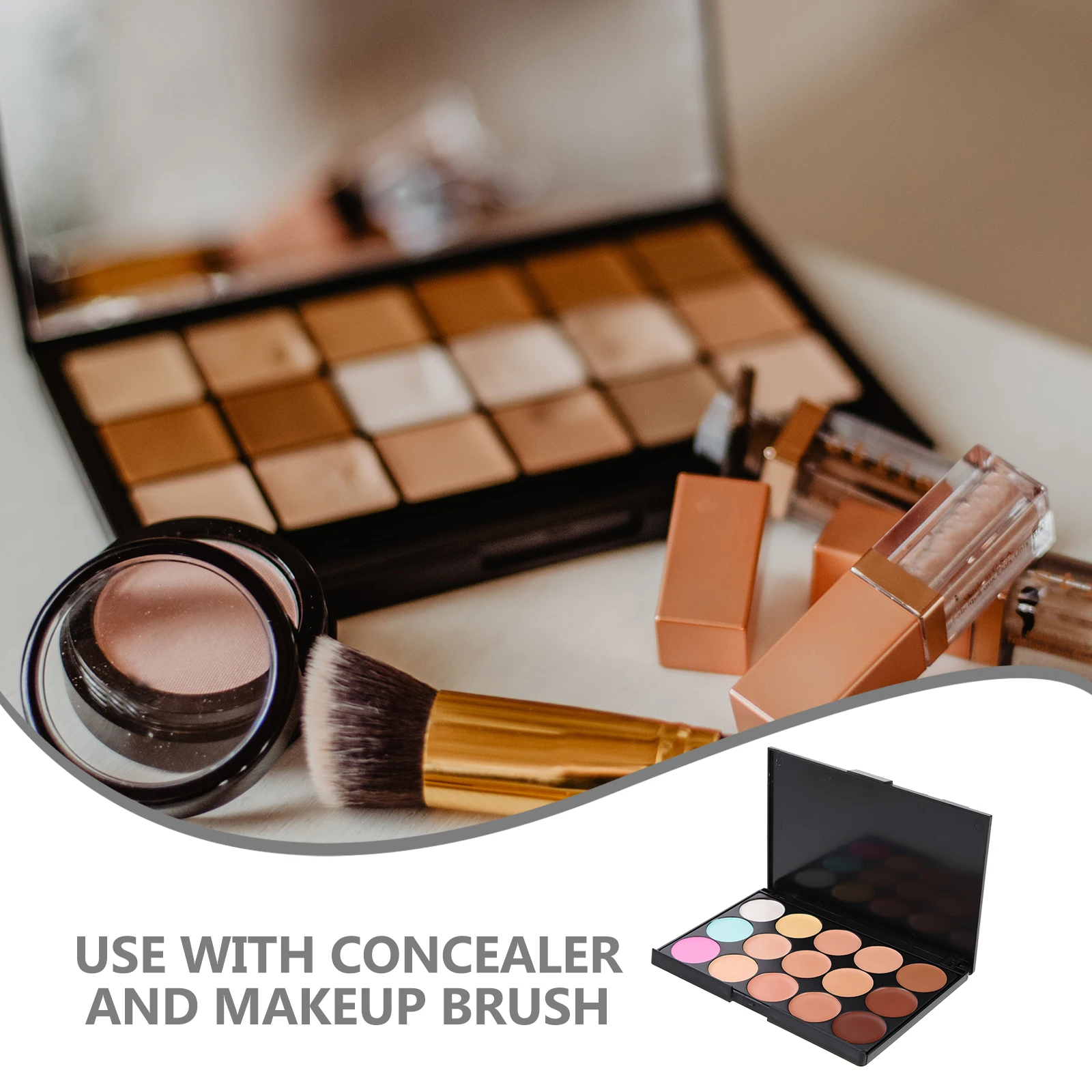 

2pcs Cosmetics Pallet Makeup Concealer Kit Facial Beauty Concealer Kit Pallet Shades Brush Mixing Tools Everyday Use