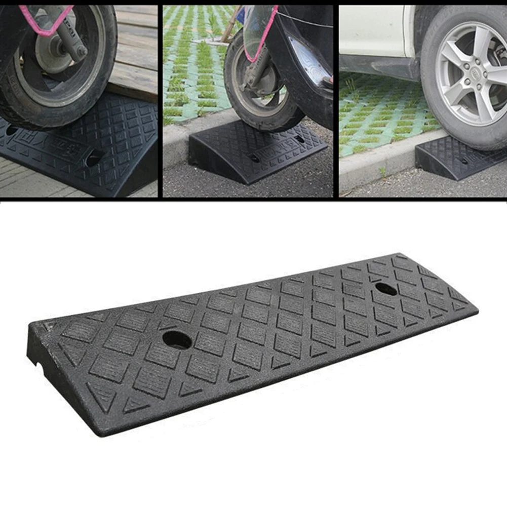 1pc Plastic Kerb Ramp Non-Slip Threshold Ramp 30mm Height For Cars Bicycles Wheelchairs Going Uphill Smooth Transitions