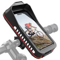 Bike Holder Waterproof Pouch Bag Bicycle Phone Case ABS Touchscreen with Rain Cover Handlebar Mirror Motorcycle Stand Mount