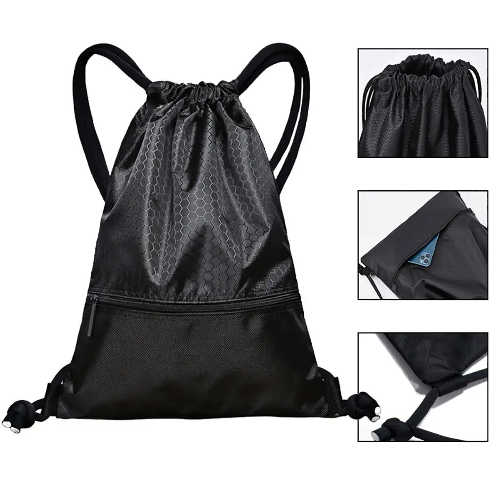 1Pcs Outdoor Sports Drawstring Pocket Basketball Helmet Storage Waterproof Oxford Fitness Backpack Folding Unisex Zipper Bag