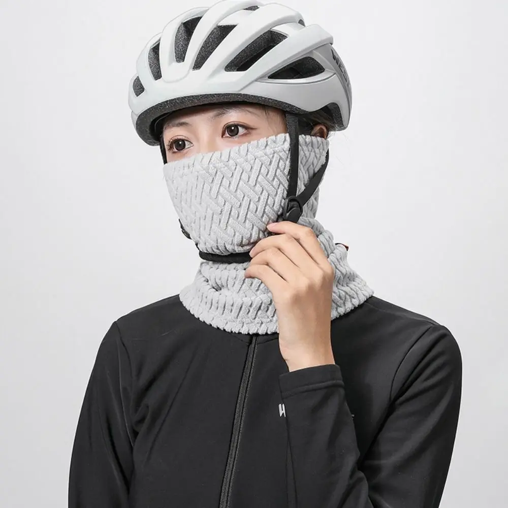 Jacquard Velvet Thermal Cycling Mask Elasticity Coldproof Winter Warm Ring Scarf Stretch Balaclava Cap For Women Man