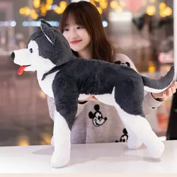 70cm Gray Dog Doll Husky Plush Toy Simulation Stuffed Animal For Children Soft Present