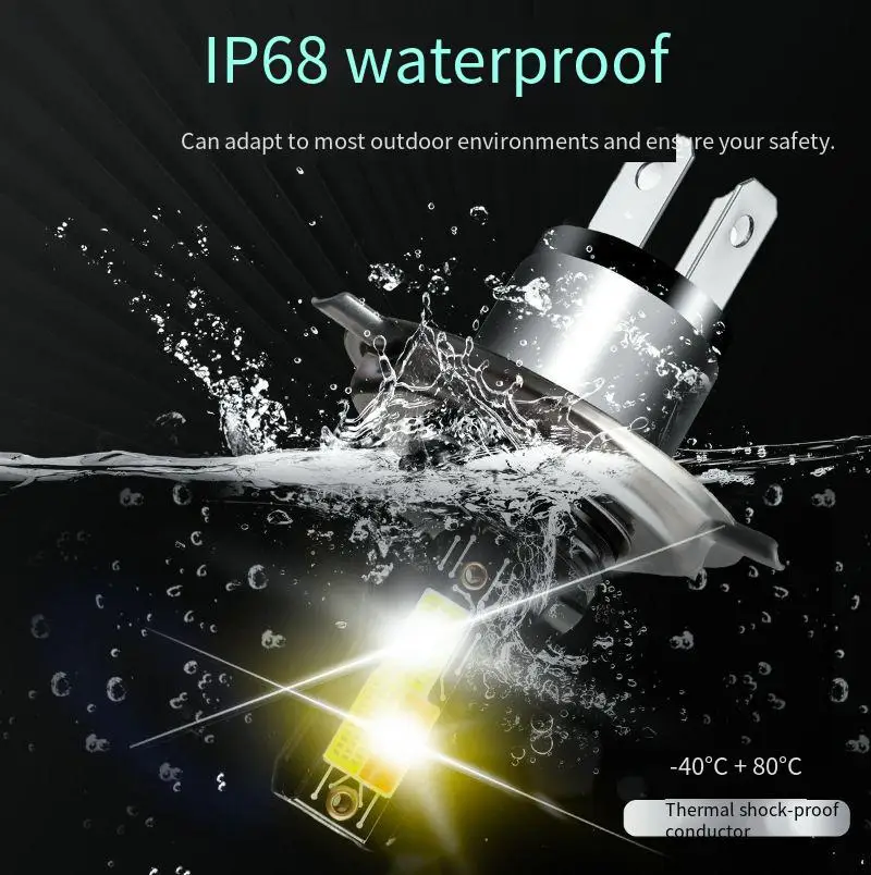 

12V 24W LED Headlight Bulbs H1 H3 H4 H27 HB2 HB3 HB4 880 881 9003 9005 9006 3000K 6000K with Strobe Light