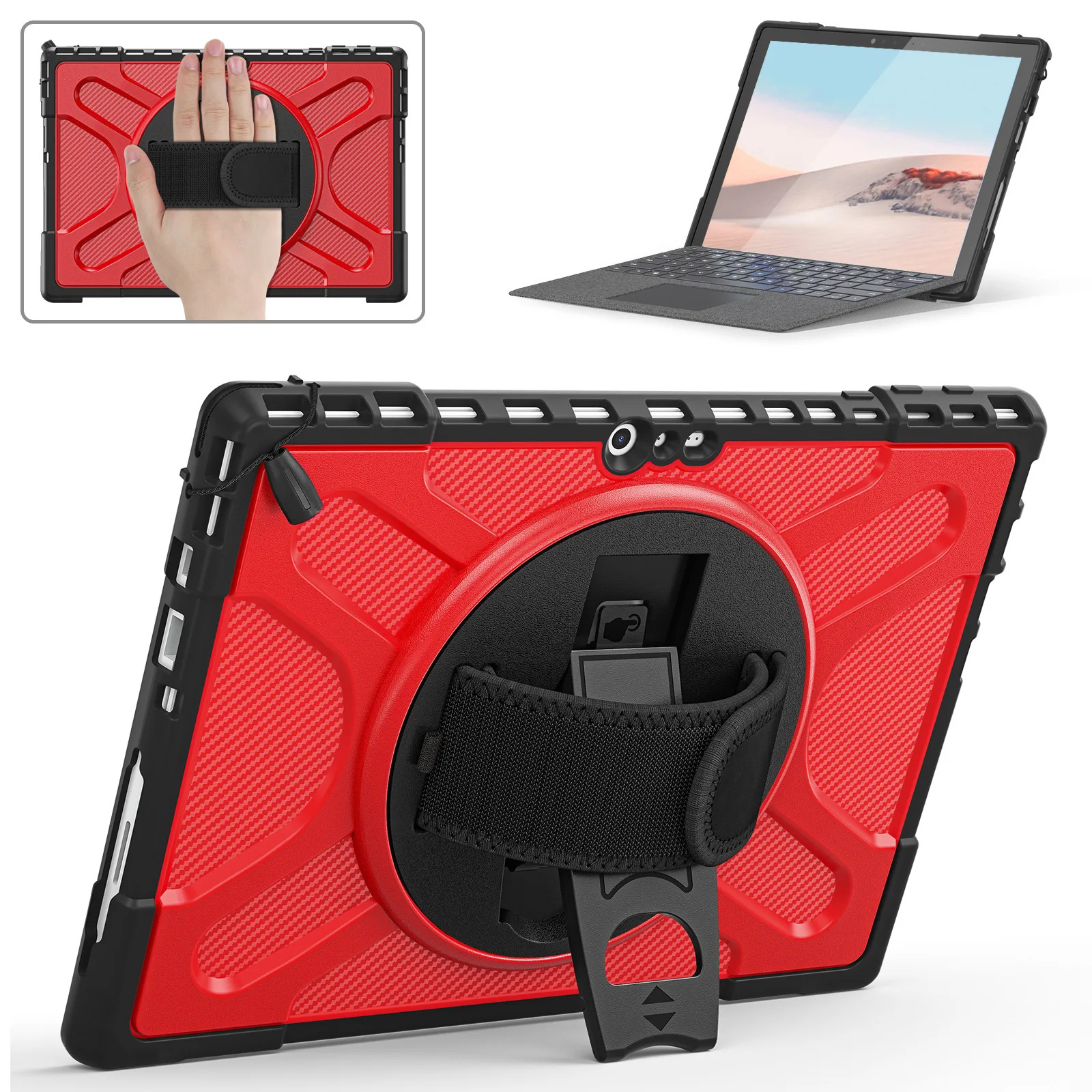 

360 Rotating Handle Kickstand Shockproof Case for Microsoft Surface Pro 7 Plus 2021 Pro 7 6 5 4 12.3"Support Type Cover Keyboard