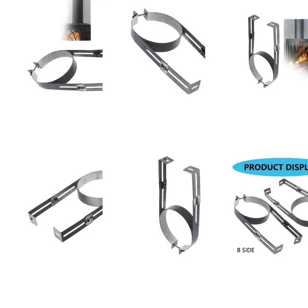  Portable Adjustable Chimney Pipe Holders Sturdy Stainless Steel Wall Support Clamps Home Accessory Daily Casual Use