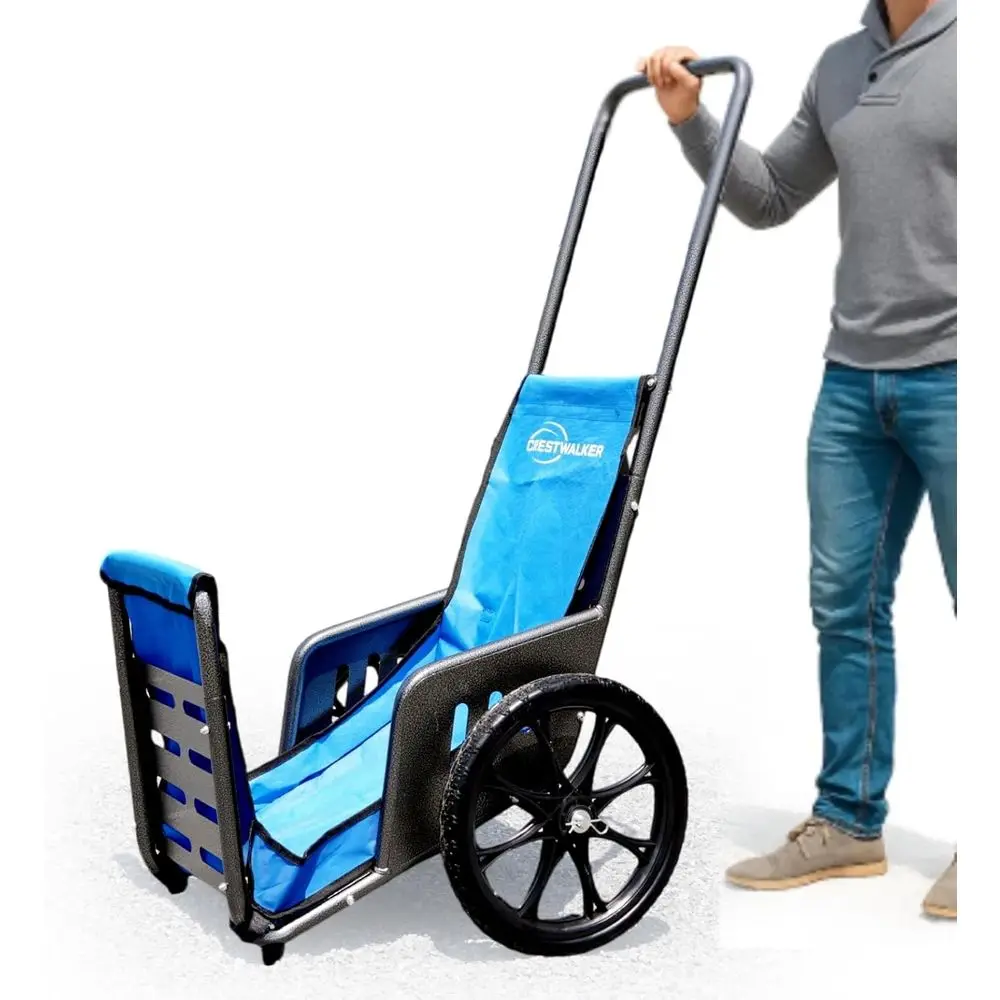 Heavy-Duty Utility Cart with 16 Wheels and 50 Handle for Rough Terrain and Stairs, Supports 220 lbs