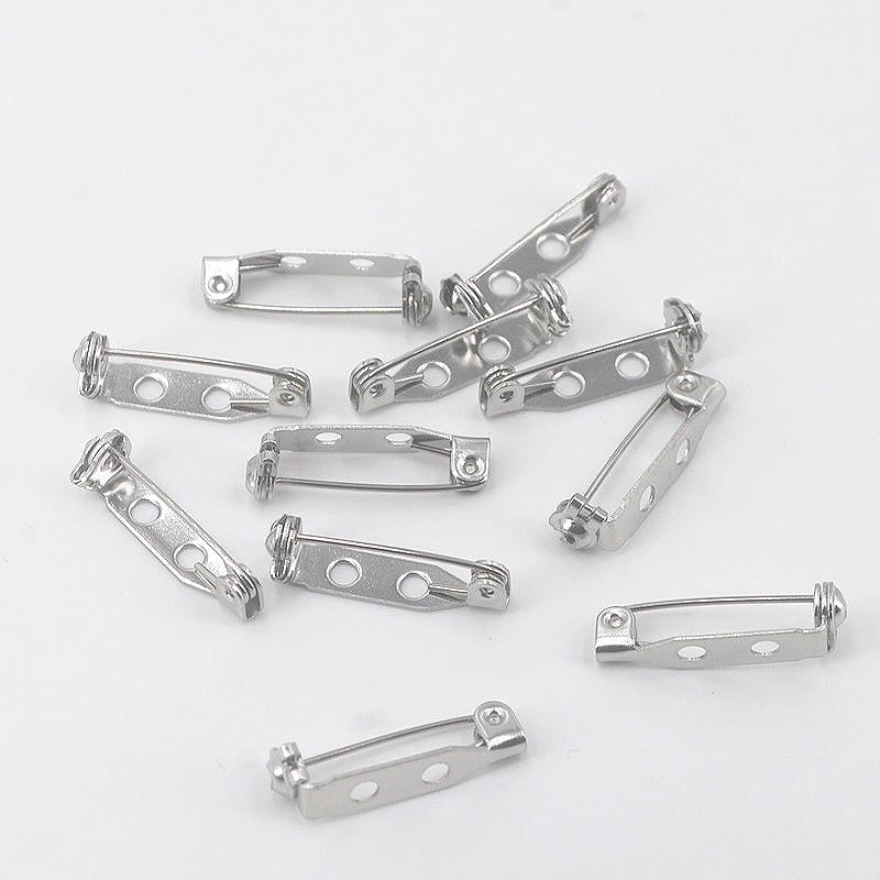 

20PCS/bag 2.0cm/2.5cm/3.2cm/3.8cm Silvery Safety Base Back Pin Iron Brooch Badge Holder Jewelry Making Handmade Wholesale