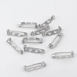 20PCS/bag 2.0cm/2.5cm/3.2cm/3.8cm Silvery Safety Base Back Pin Iron Brooch Badge Holder Jewelry Making Handmade Wholesale