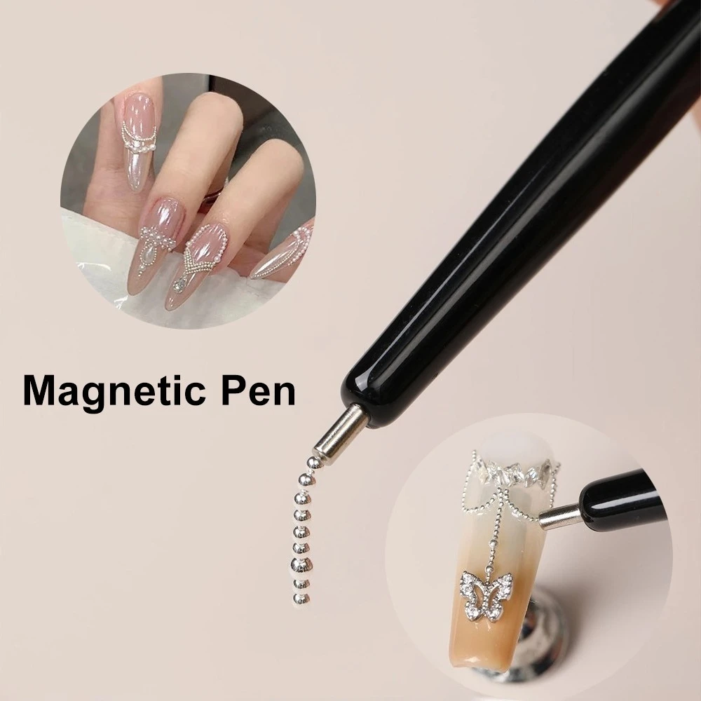 

Magnetic Steel Ball Pen Weak Magnetism Attraction Suction Cat Eye Magnet Stick Rabbit Nail Art Accessories Charms Manicure Tools