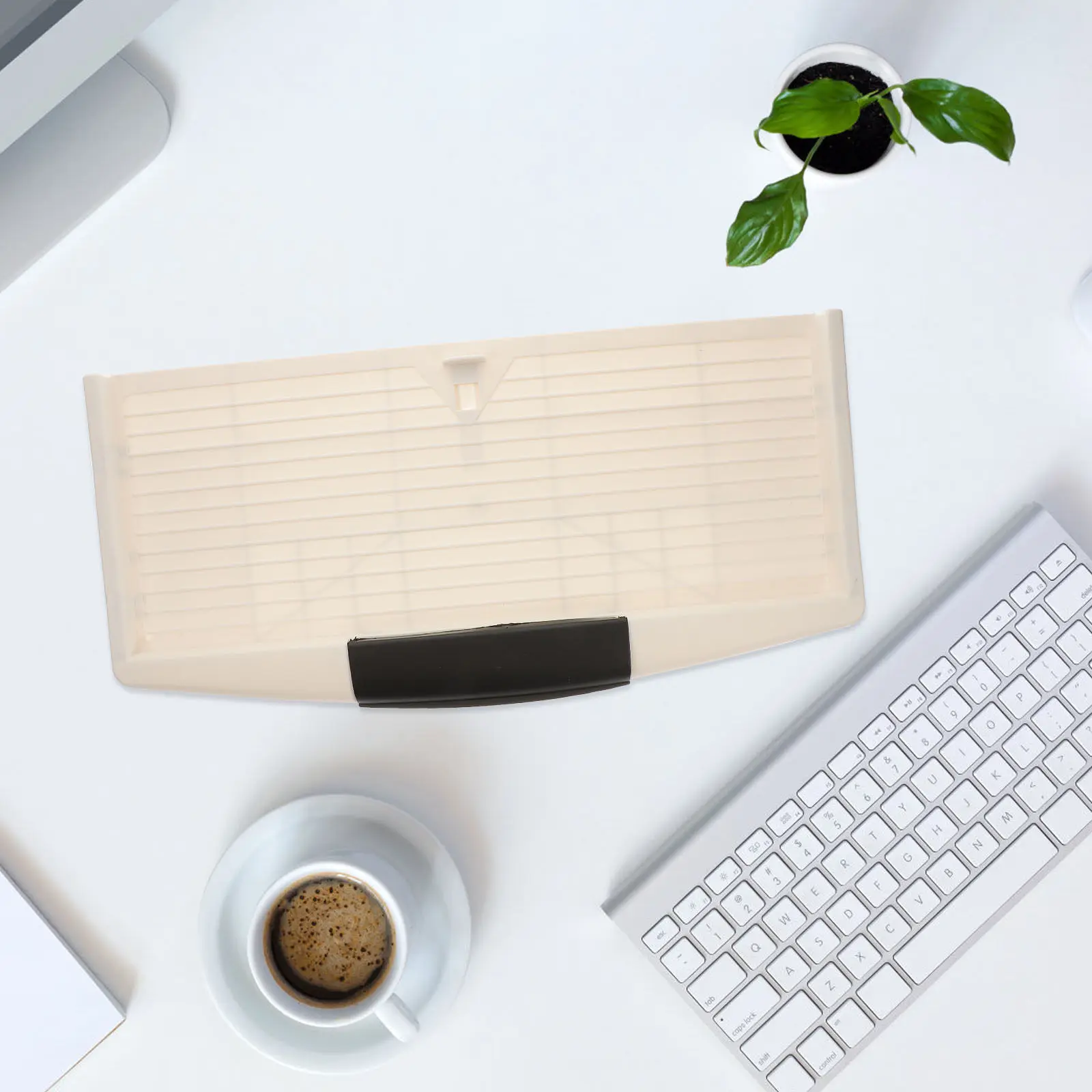 

1 шт. Прочный бежевый выдвижной настольный держатель для клавиатуры с регулировкой, для офиса, с высокой нагрузочной способностью, шумопоглощающий