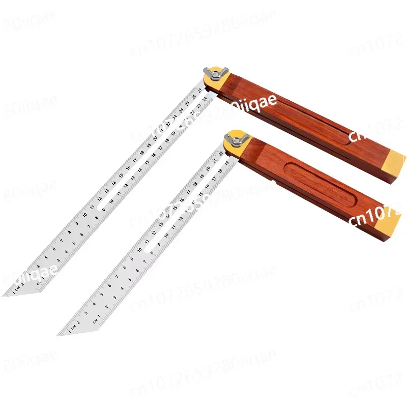 High-precision 360-degree adjustable mahogany movable angle ruler