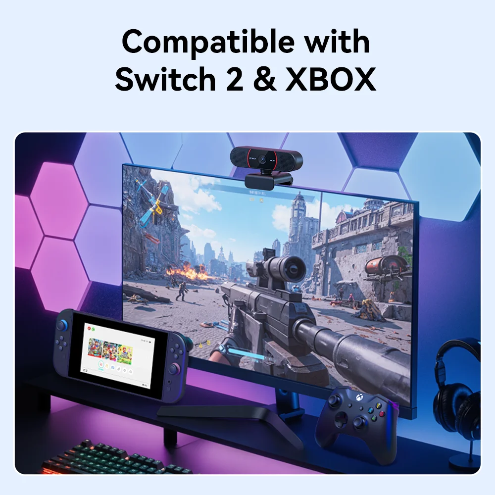 Kamera internetowa 4K 1080P 60fps EMEET USB z mikrofonami do komputera/PC/laptopa, kamera wideo z autofokusem do Zoom/Teams/OBS — zdjęcie 7