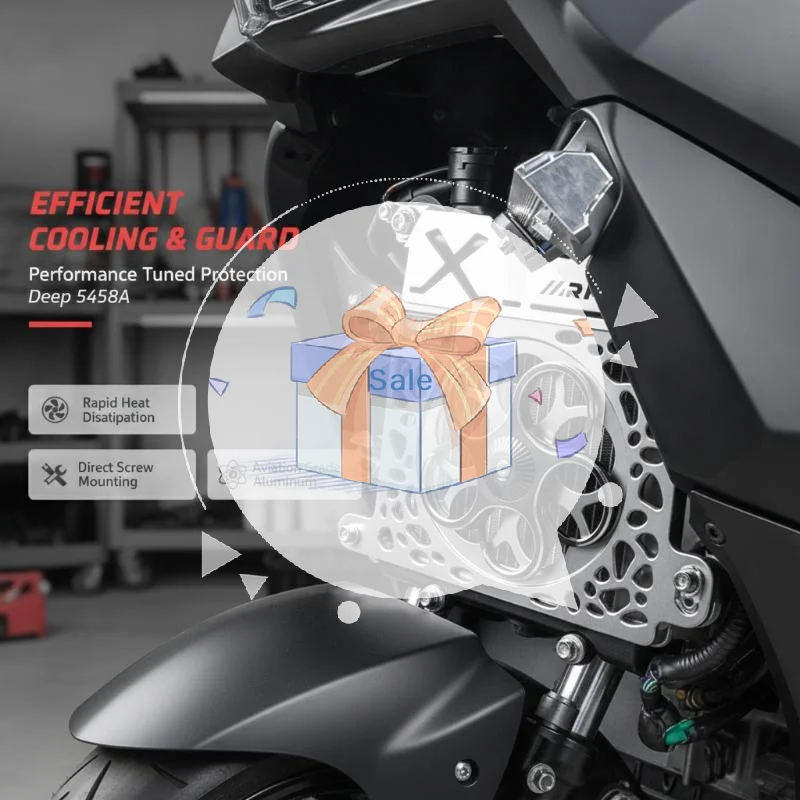 Arm X-Cut Radiator Neck Cover Full CNC Aluminum Weather Proof Upgrade for  NMAX Aerox V1 V2 V3