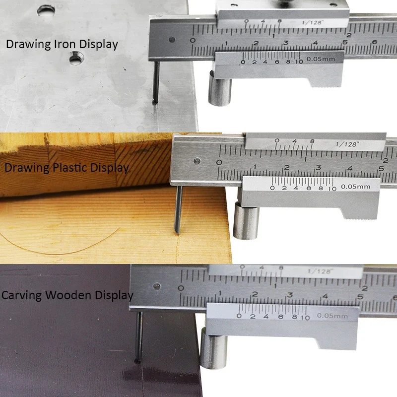 0-200mm Stainless Steel Marking Vernier Caliper With Carbide Scriber Parallel Marking Gauging Ruler Measuring Instrument Tool