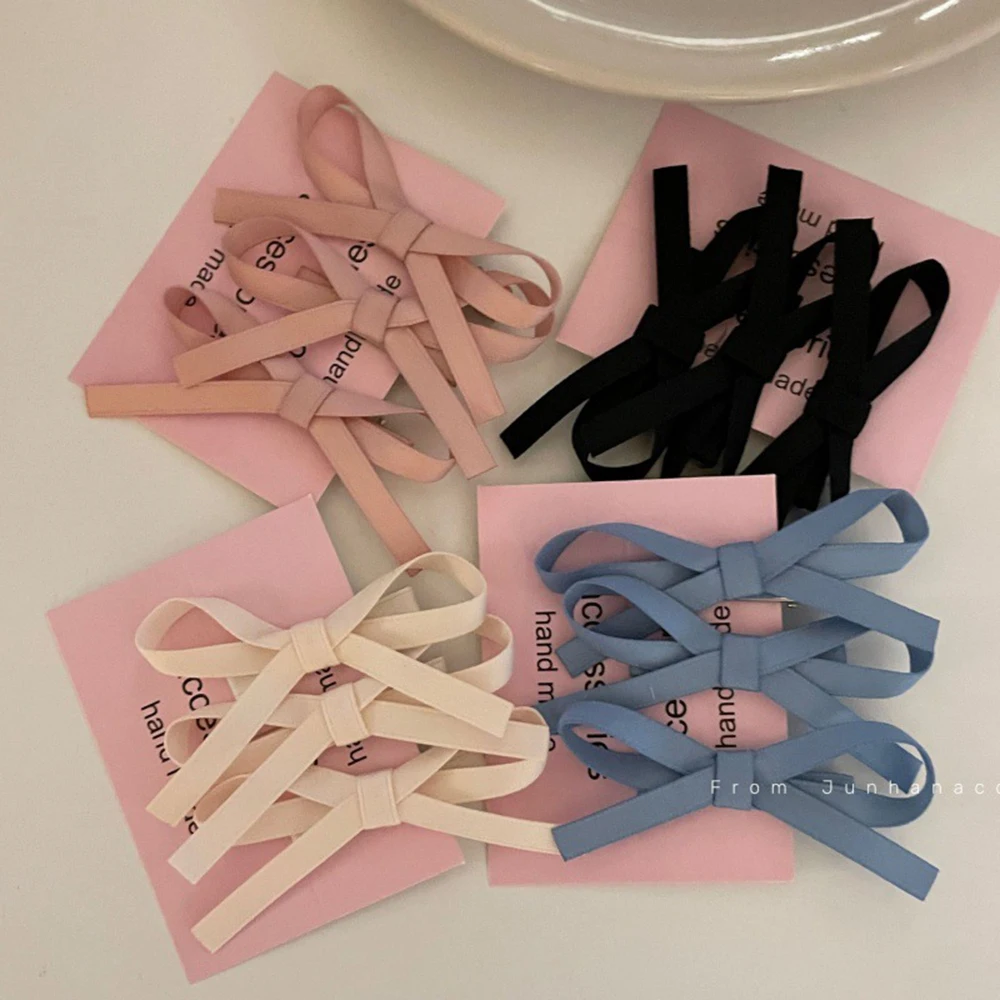 3pcs Fashion Solid Color Bowknot Hair Clip Lovely Princess Hairpin for Women Girls Makeup Wash Face Bangs Ponytail Bun Hairgirp