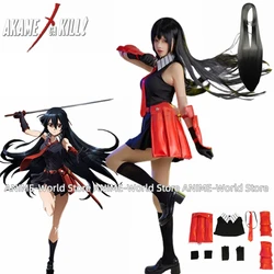 Akame Ga KILL! Women Anime Akame Dress Set School Uniform Cosplay Costume Sleeveless Short Dress with Gloves and Belt