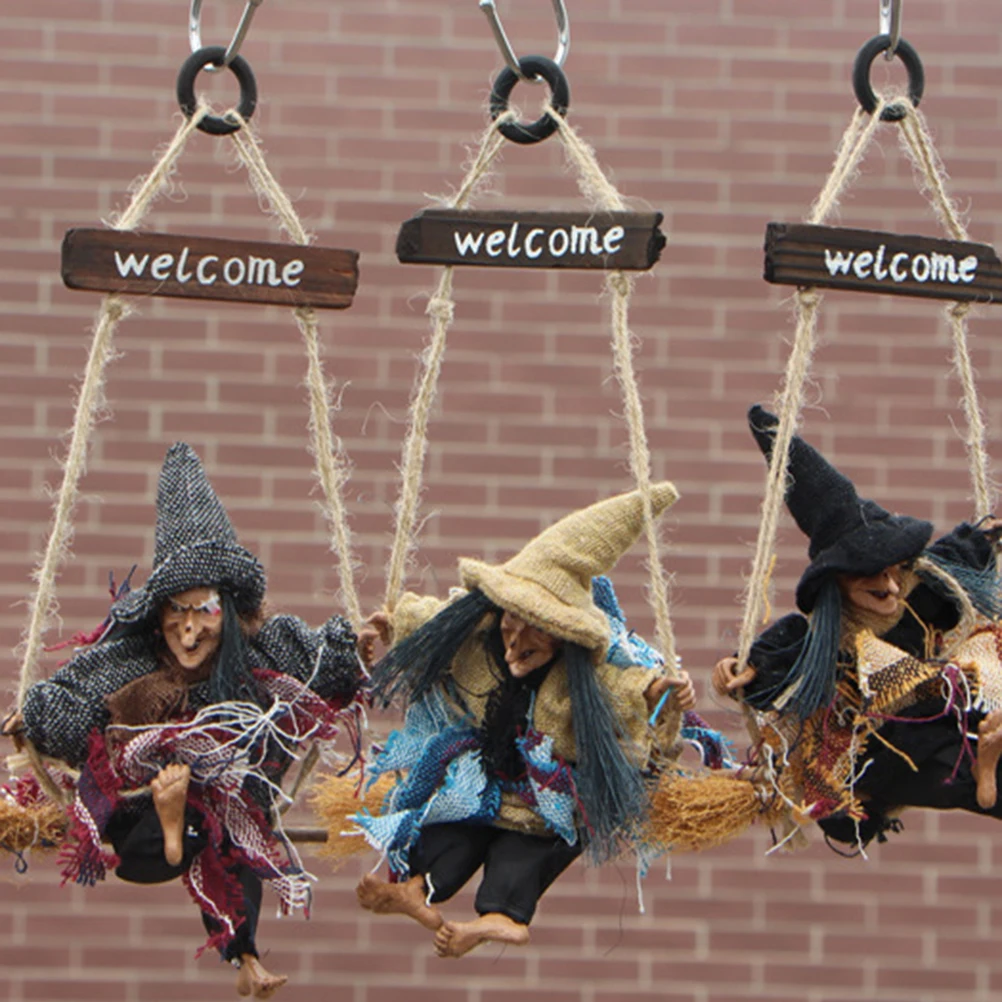 

Halloween Witch Hanging Decoration Durable Material Spooky Atmosphere Party Home Bar Shop KTV Mall Halloween Door Decor DIY