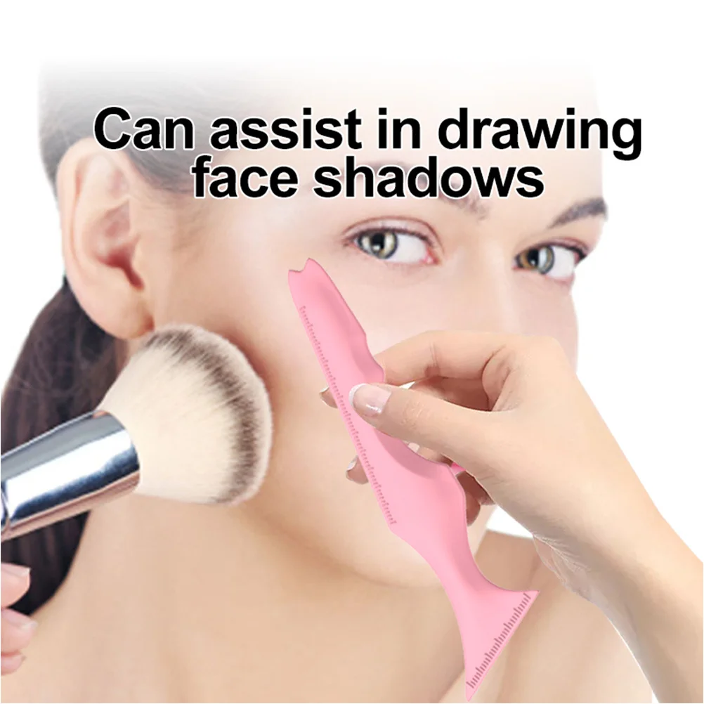 แม่แบบเขียนอายไลเนอร์ซิลิโคน 2 ชิ้น อุปกรณ์แต่งหน้าอเนกประสงค์ นุ่ม ยืดหยุ่น ใช้เป็นแม่แบบเขียนคิ้วและลิปสติก ใช้ซ้ำได้ ทำความสะอาดง่าย