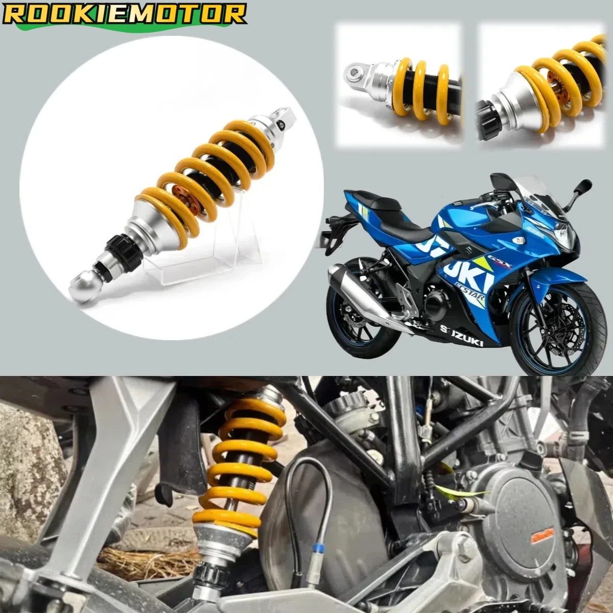 

For GSX250R GW250S/F Motorcycle CNC Aluminum Modified Rear Shock Absorber Damping Adjustable Rear Suspension